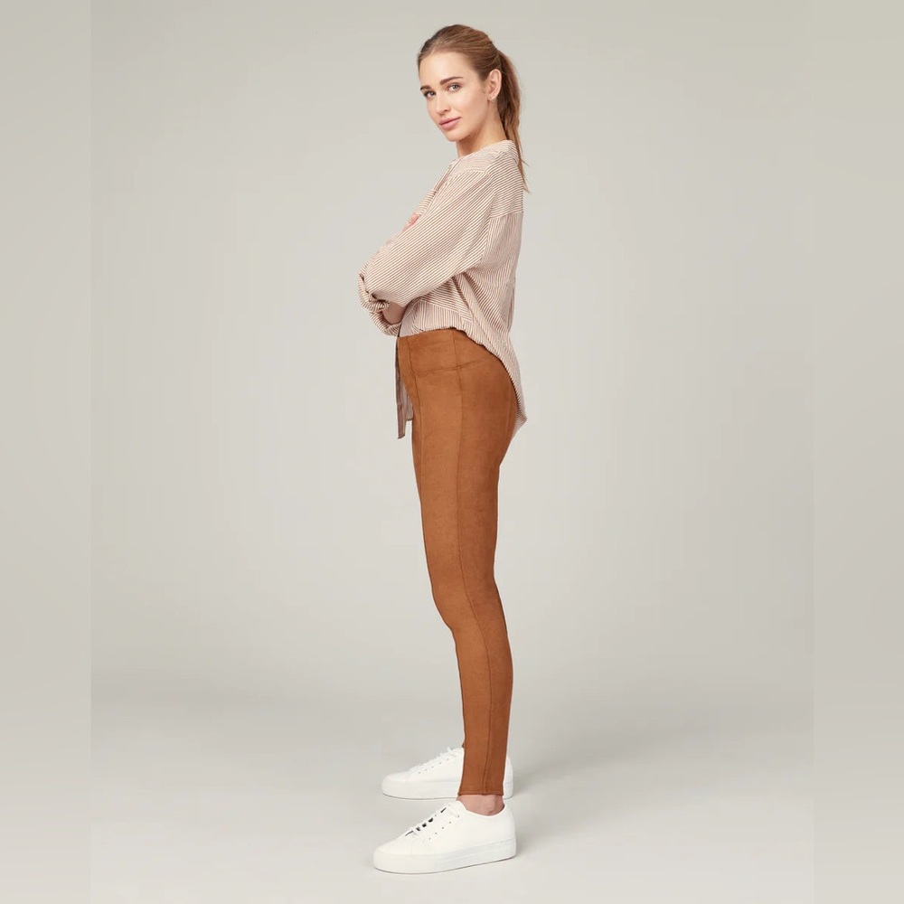 NWT SPANX Faux Suede Legging - pt Rich Caramel 20322Q Size S/P